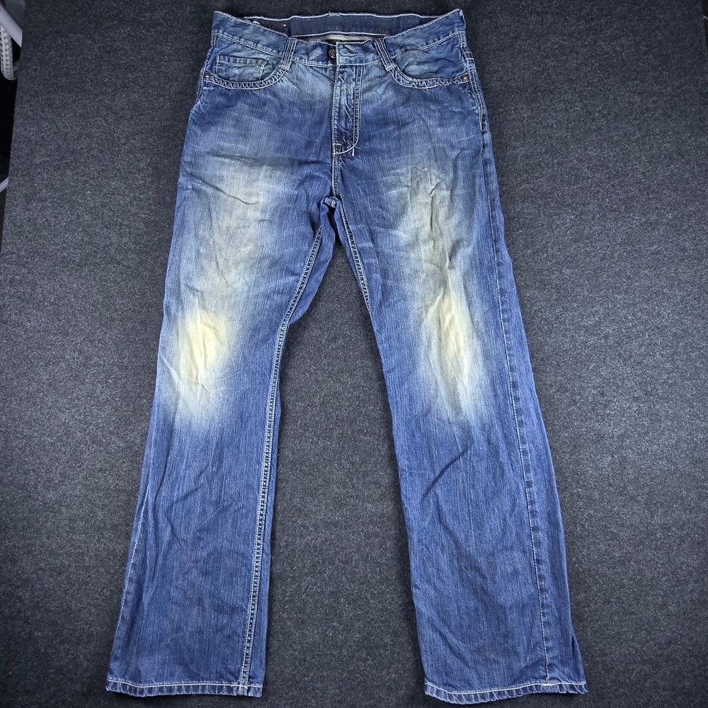 Y2K Ecko Unltd Mens Jeans Relaxed Fit Blue Denim Pants Distressed Size 34W x 32L